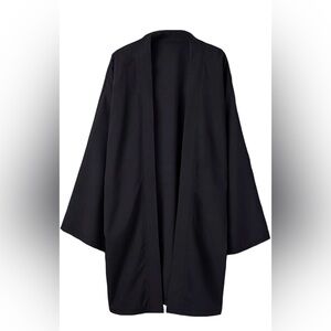 Black Open Front Kimono